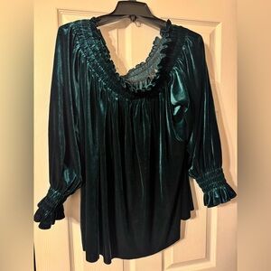 Norma Kamala Velvet Off the Shoulder Top